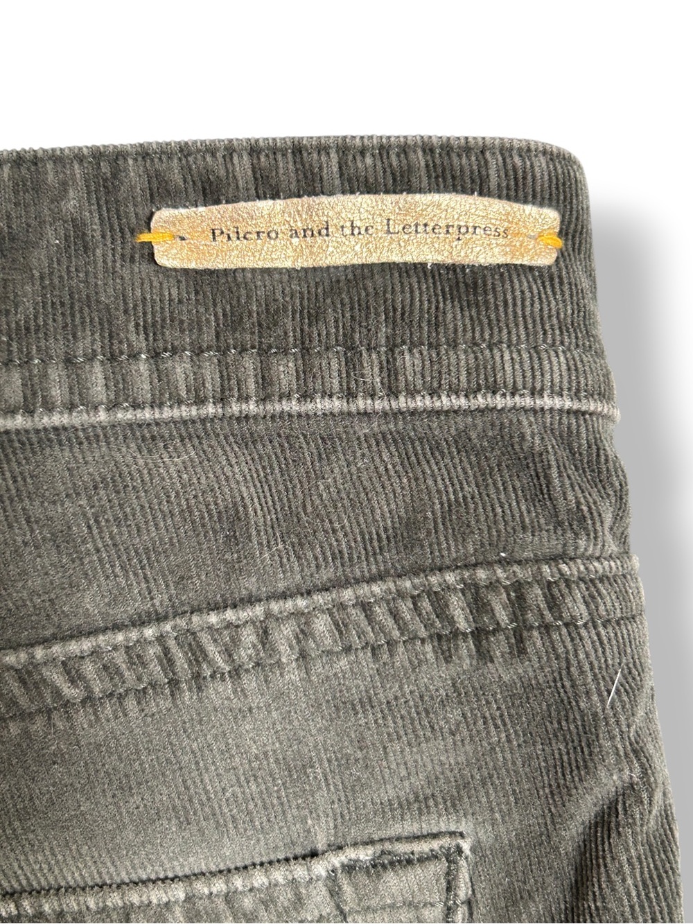 4/$20 Pilcro and the Letterpress Gray Green Stretch Corduroy Skinny Pants 25 - Picture 4 of 6